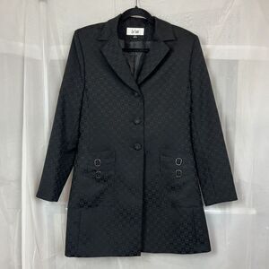 Le Suit embossed blazer dress longline 10 office siren workwear chic career